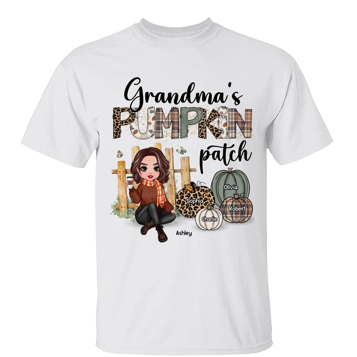 Grandma¡®s Pumpkin Patch Patterns Personalized Shirt