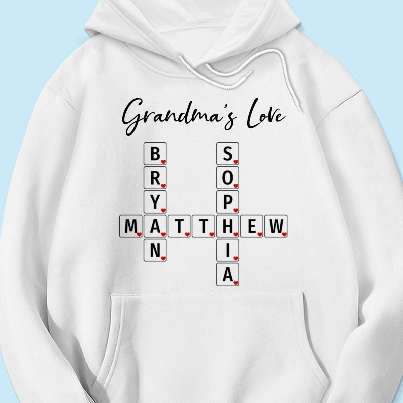 Grandma's Love Beautiful Crossword Art Puzzle Personalized Shirt