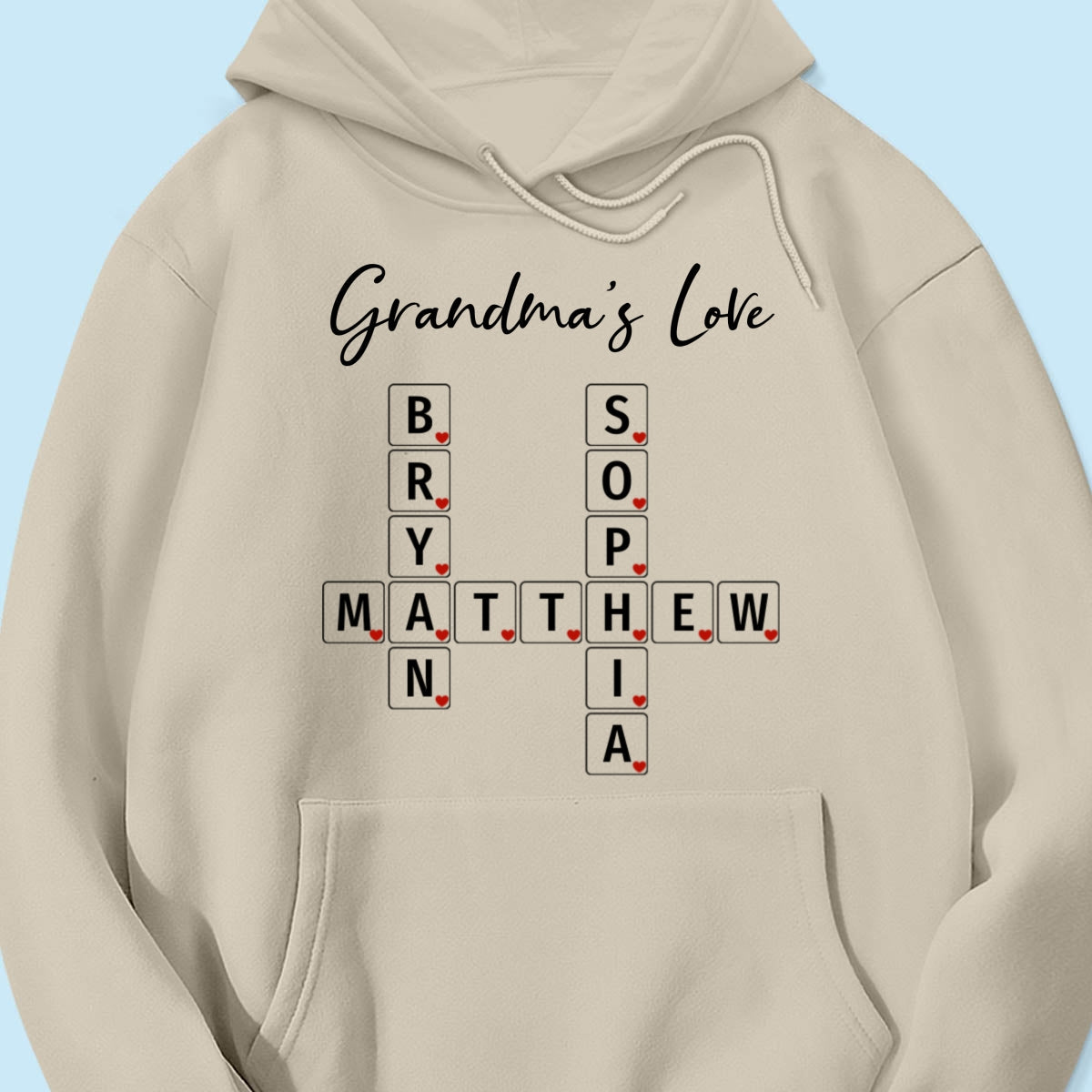 Grandma's Love Beautiful Crossword Art Puzzle Personalized Shirt
